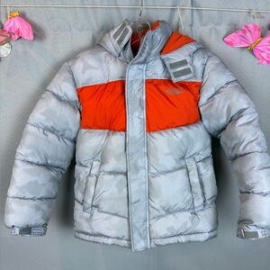 Minus Zero Silver Camo Hooded Puffer Coat- Size Small (8)